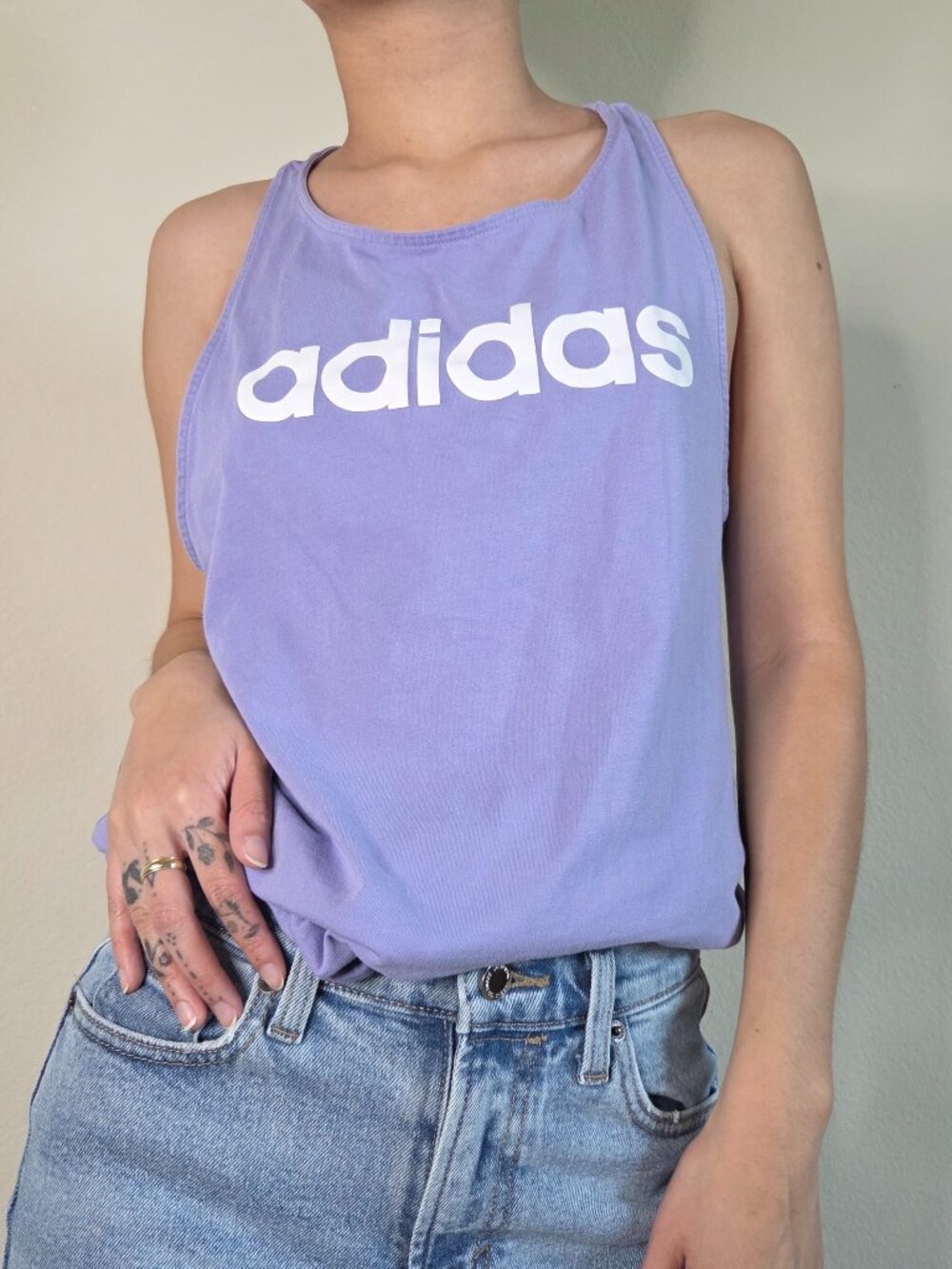 Adidas Purple Racerback Athletic Tank Top - Small